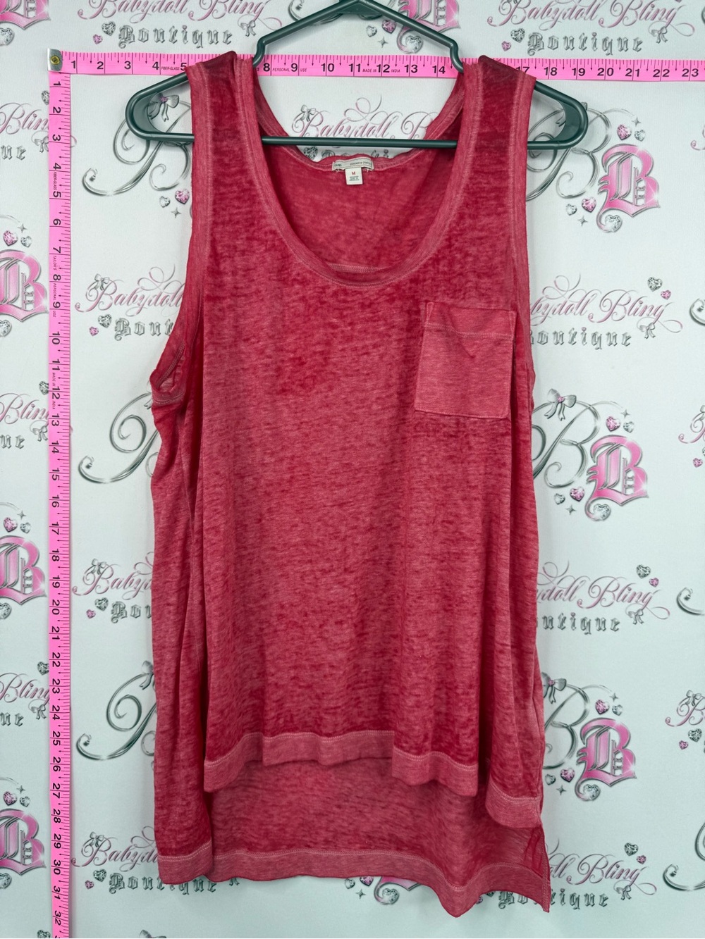 Gap tank top red pink  Sleeveless Pocket Tank Top - Red